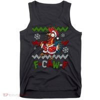 Ugly Christmas Sweater F CAW F Chicken Rooster Tank Top thumb 0