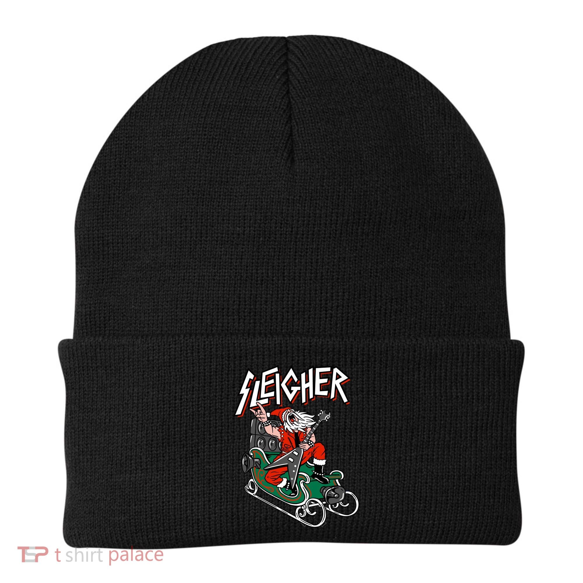 Ugly Christmas Sweater Sleigher Heavy Metal Santa Meaningful Gift Beanie