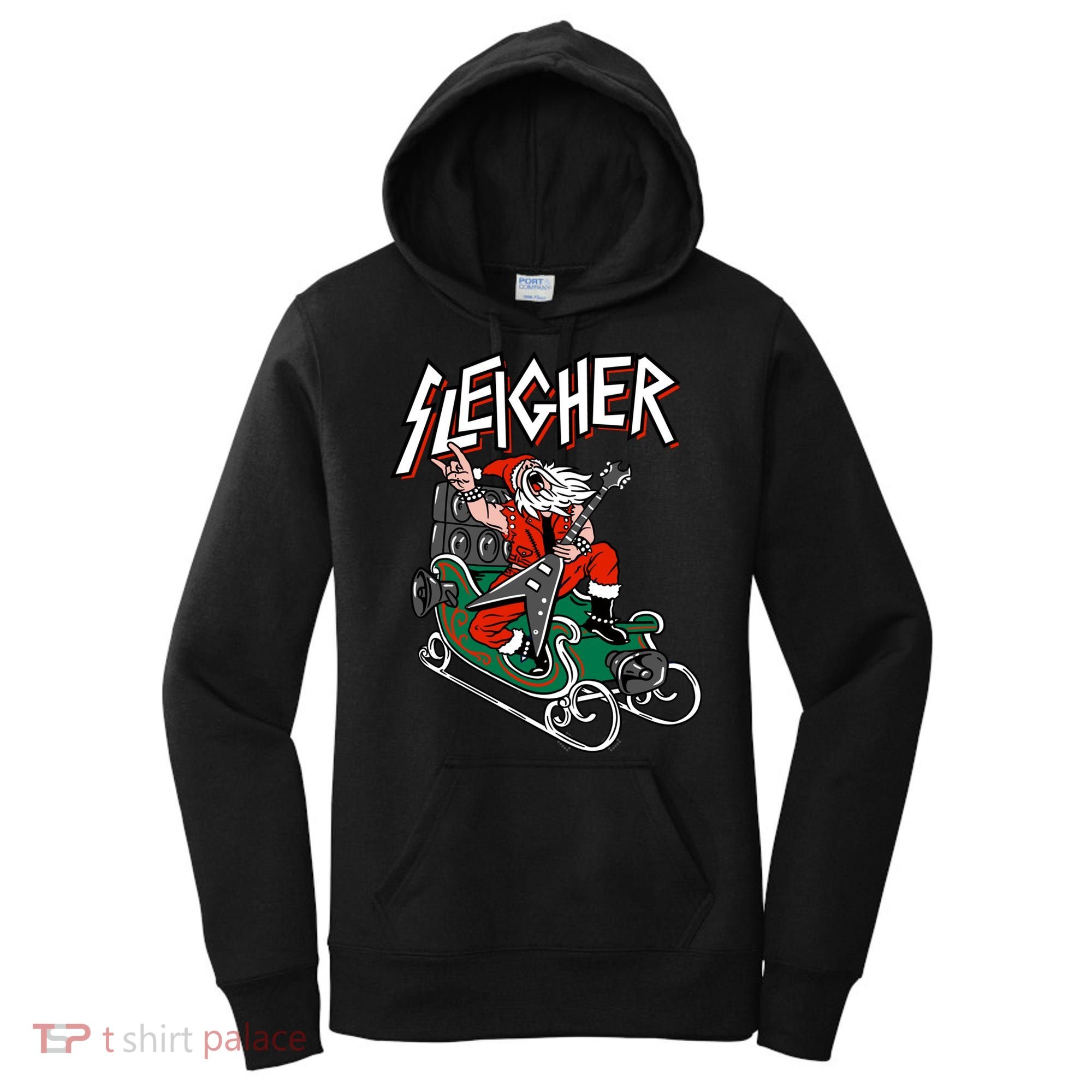 Ugly Christmas Sweater Sleigher Heavy Metal Santa Meaningful Gift Women's Hoodie
