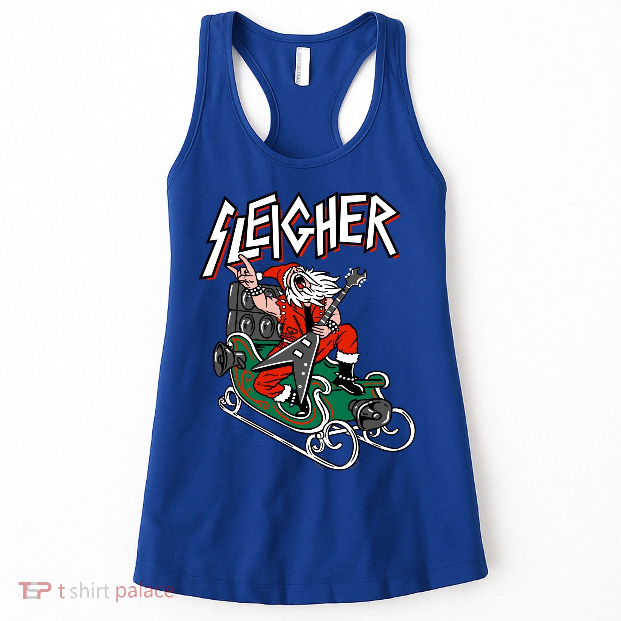 Ugly Christmas Sweater Sleigher Heavy Metal Santa Meaningful Gift Women's Tank Top