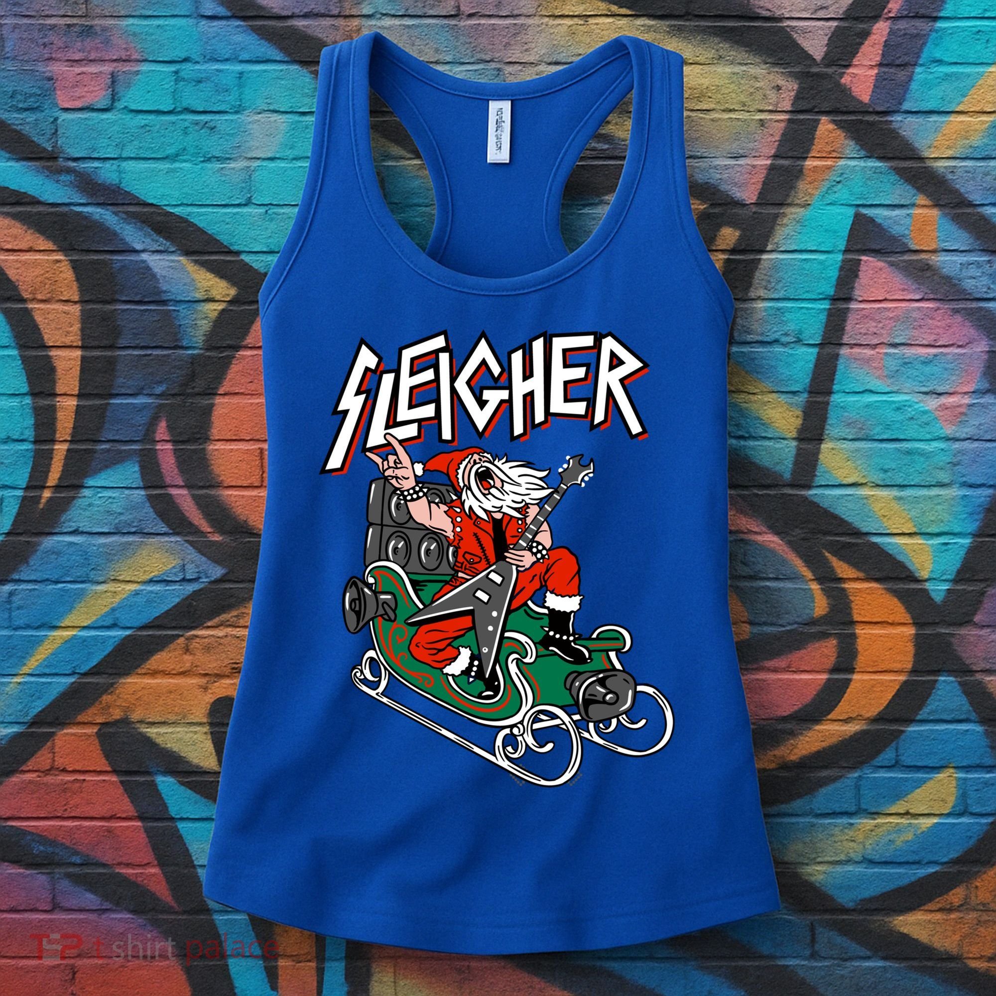 Ugly Christmas Sweater Sleigher Heavy Metal Santa Meaningful Gift Women's Tank Top