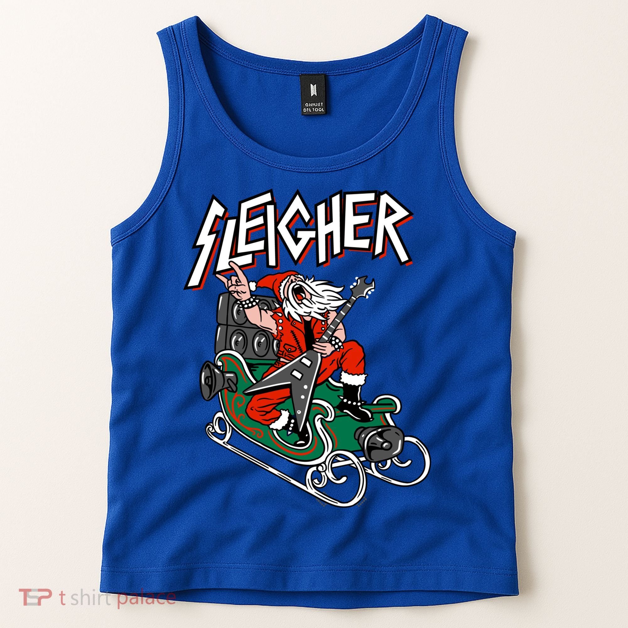 Ugly Christmas Sweater Sleigher Heavy Metal Santa Meaningful Gift Tank Top