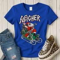 Ugly Christmas Sweater Sleigher Heavy Metal Santa Meaningful Gift Women's T-Shirt thumb 3