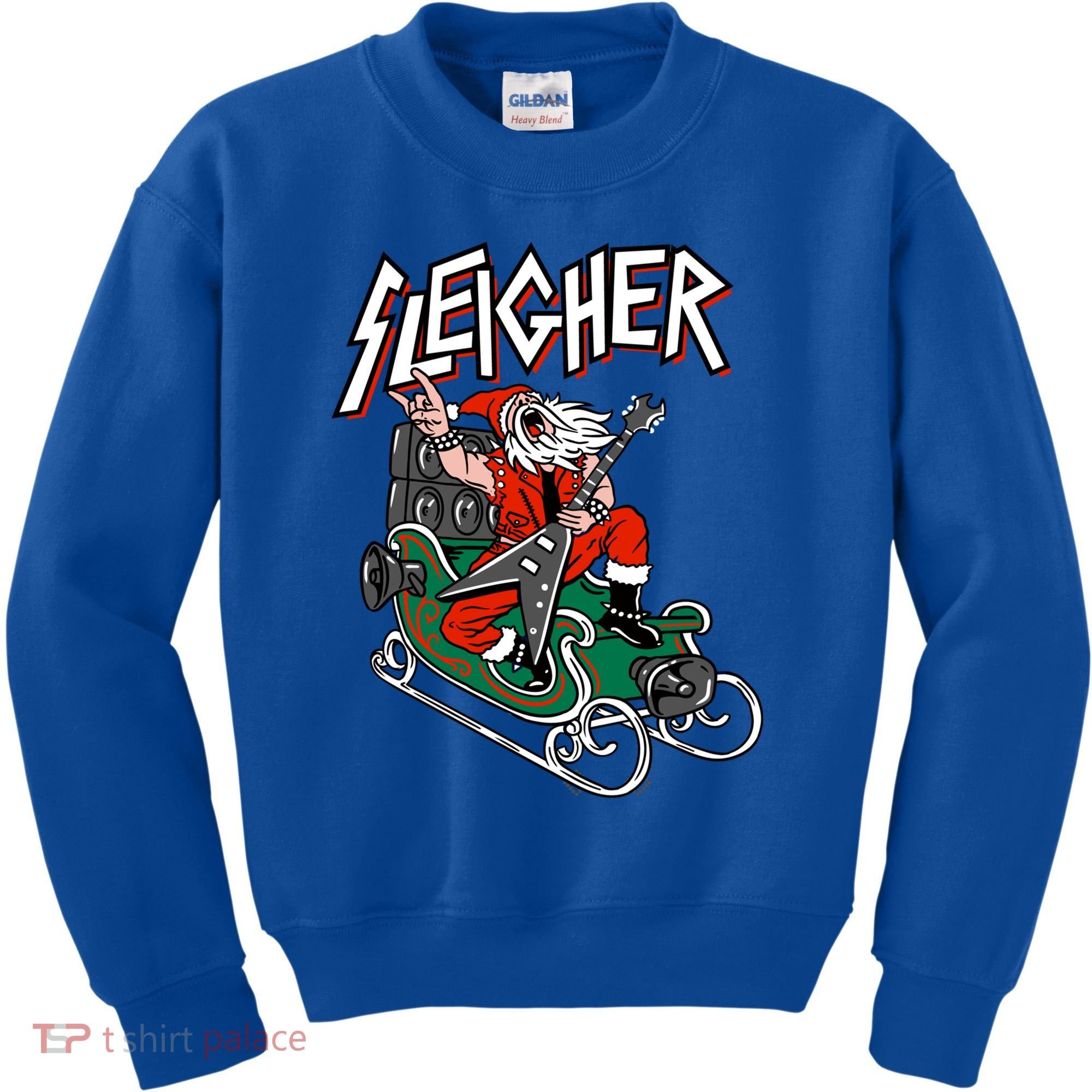 Ugly Christmas Sweater Sleigher Heavy Metal Santa Meaningful Gift Kids Sweatshirt