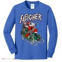 Ugly Christmas Sweater Sleigher Heavy Metal Santa Meaningful Gift Kids Long Sleeve Shirt thumb 0
