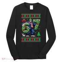 Ugly Christmas Sweater 6-7 Meme Bigfoot Santa 67 Long Sleeve Shirt thumb 0