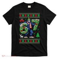 Ugly Christmas Sweater 6-7 Meme Bigfoot Santa 67 T-Shirt thumb 0