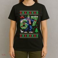 Ugly Christmas Sweater 6-7 Meme Bigfoot Santa 67 T-Shirt thumb 4