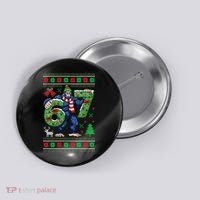 Ugly Christmas Sweater 6-7 Meme Bigfoot Santa 67 Button thumb 0