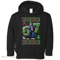 Ugly Christmas Sweater 6-7 Meme Bigfoot Santa 67 Toddler Hoodie thumb 0
