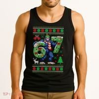 Ugly Christmas Sweater 6-7 Meme Bigfoot Santa 67 Tank Top thumb 3