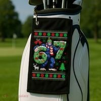 Ugly Christmas Sweater 6-7 Meme Bigfoot Santa 67 Golf Towel thumb 2