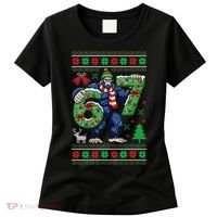 Ugly Christmas Sweater 6-7 Meme Bigfoot Santa 67 Women's T-Shirt thumb 0