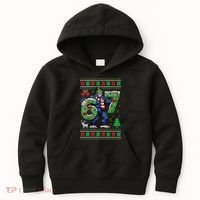 Ugly Christmas Sweater 6-7 Meme Bigfoot Santa 67 Kids Hoodie thumb 0