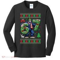 Ugly Christmas Sweater 6-7 Meme Bigfoot Santa 67 Kids Long Sleeve Shirt thumb 0