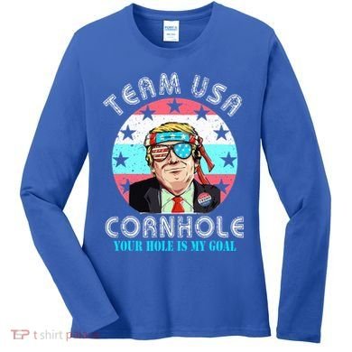 Usa Cornhole Team Cornhole Funny Cornhole Women's Long Sleeve Shirt
