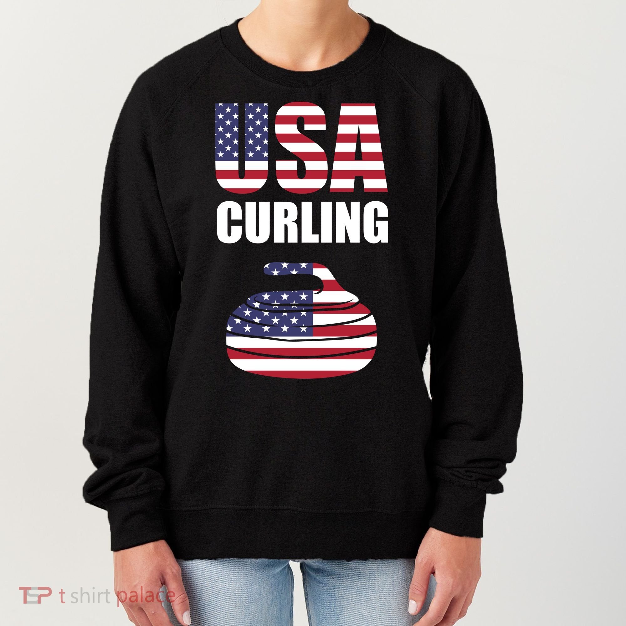 USA Curling Team Flag Sport Women's Sweatshirt