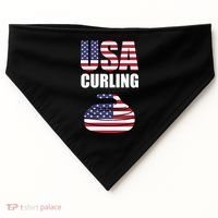 USA Curling Team Flag Sport USA-Made Doggie Bandana thumb 0