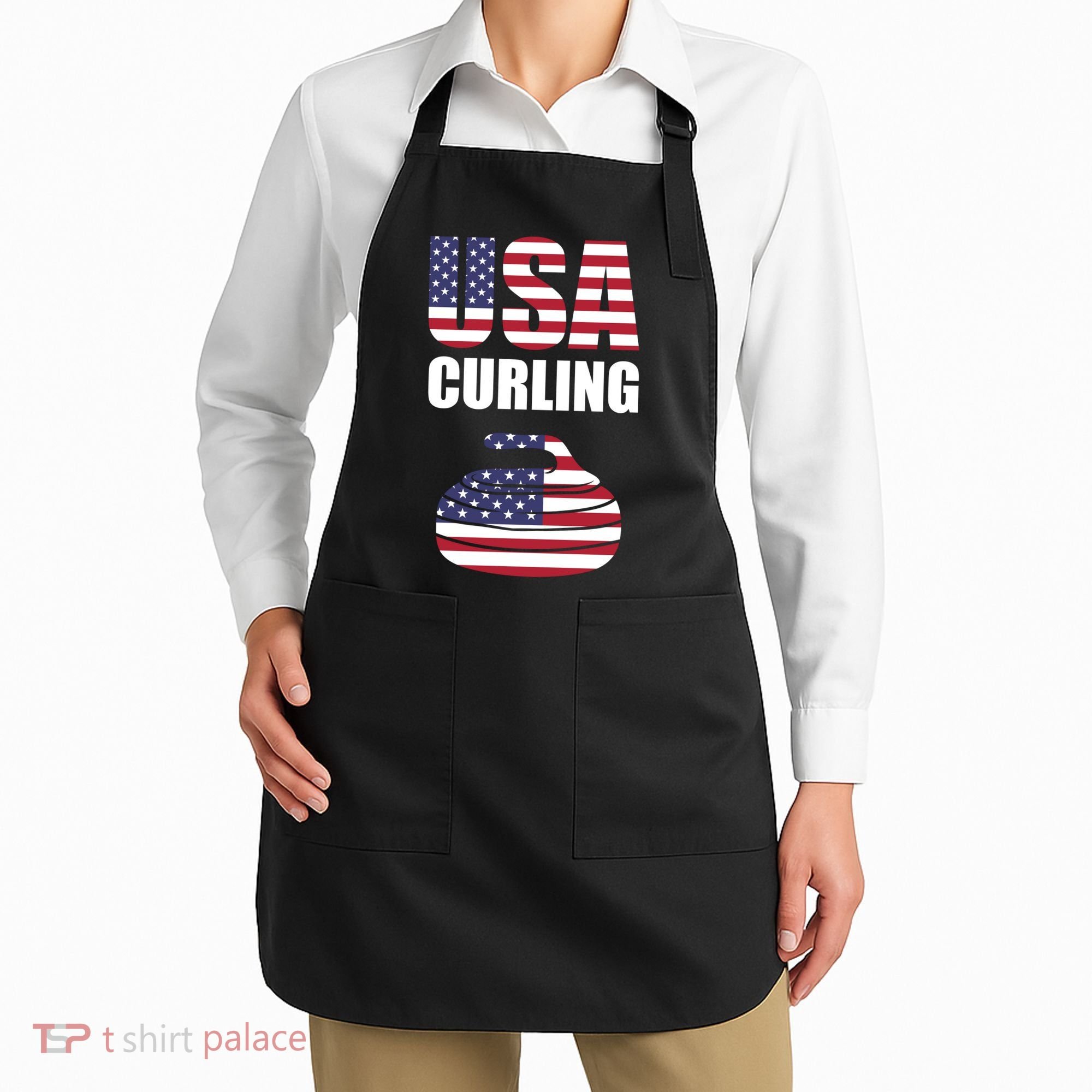 USA Curling Team Flag Sport Apron