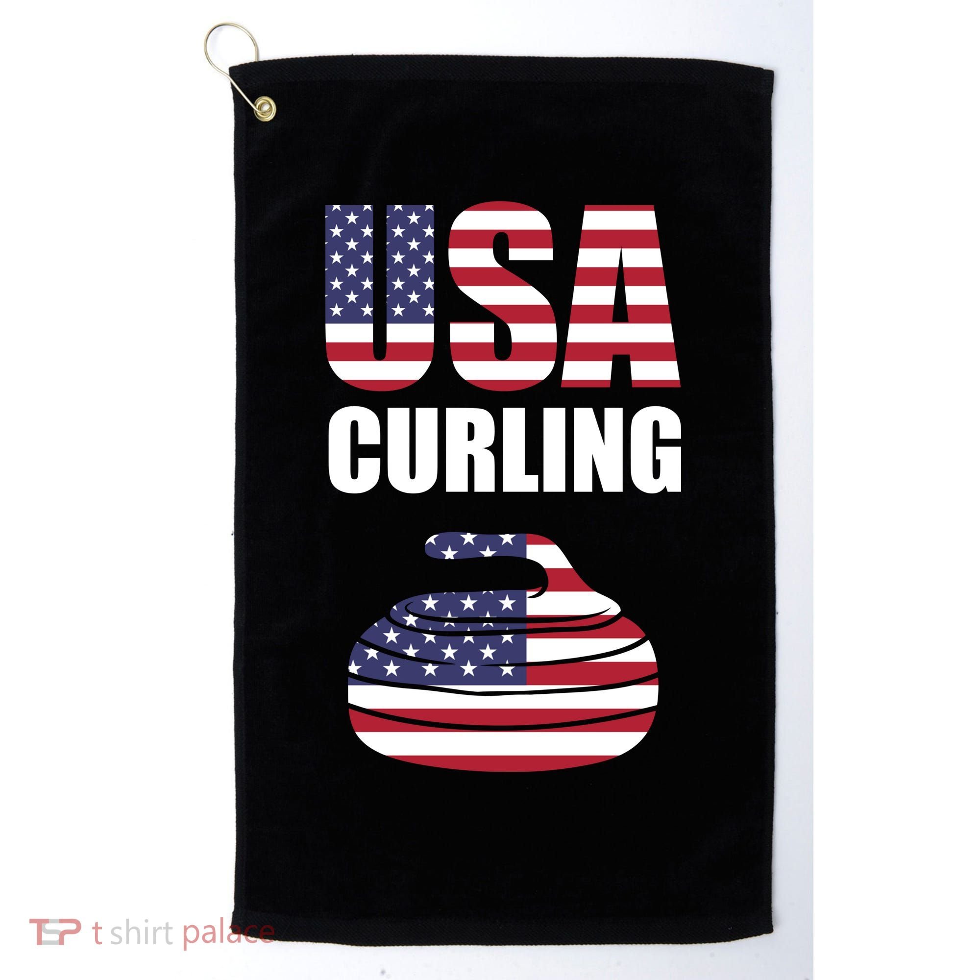 USA Curling Team Flag Sport Golf Towel
