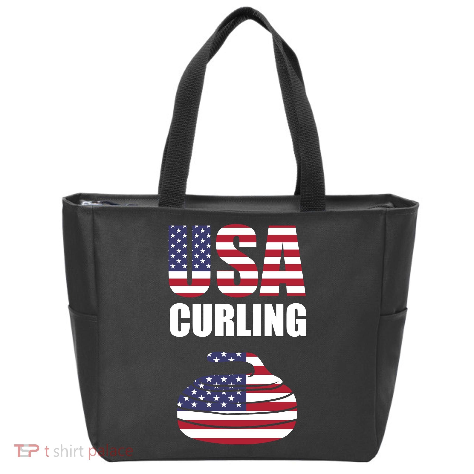 USA Curling Team Flag Sport Tote Bag