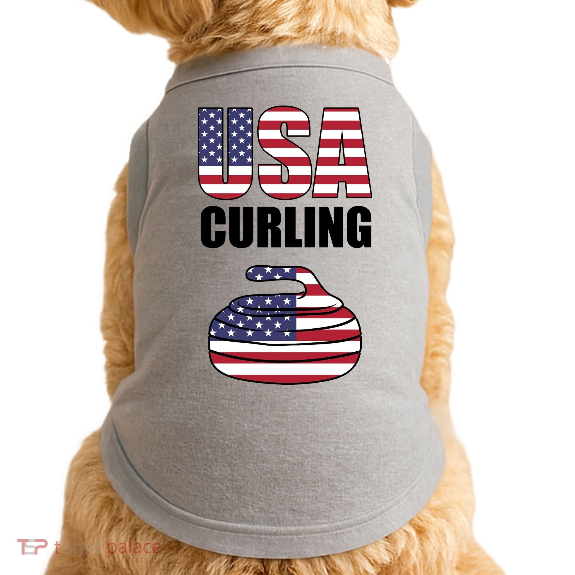 USA Curling Team Flag Sport Doggie Tank