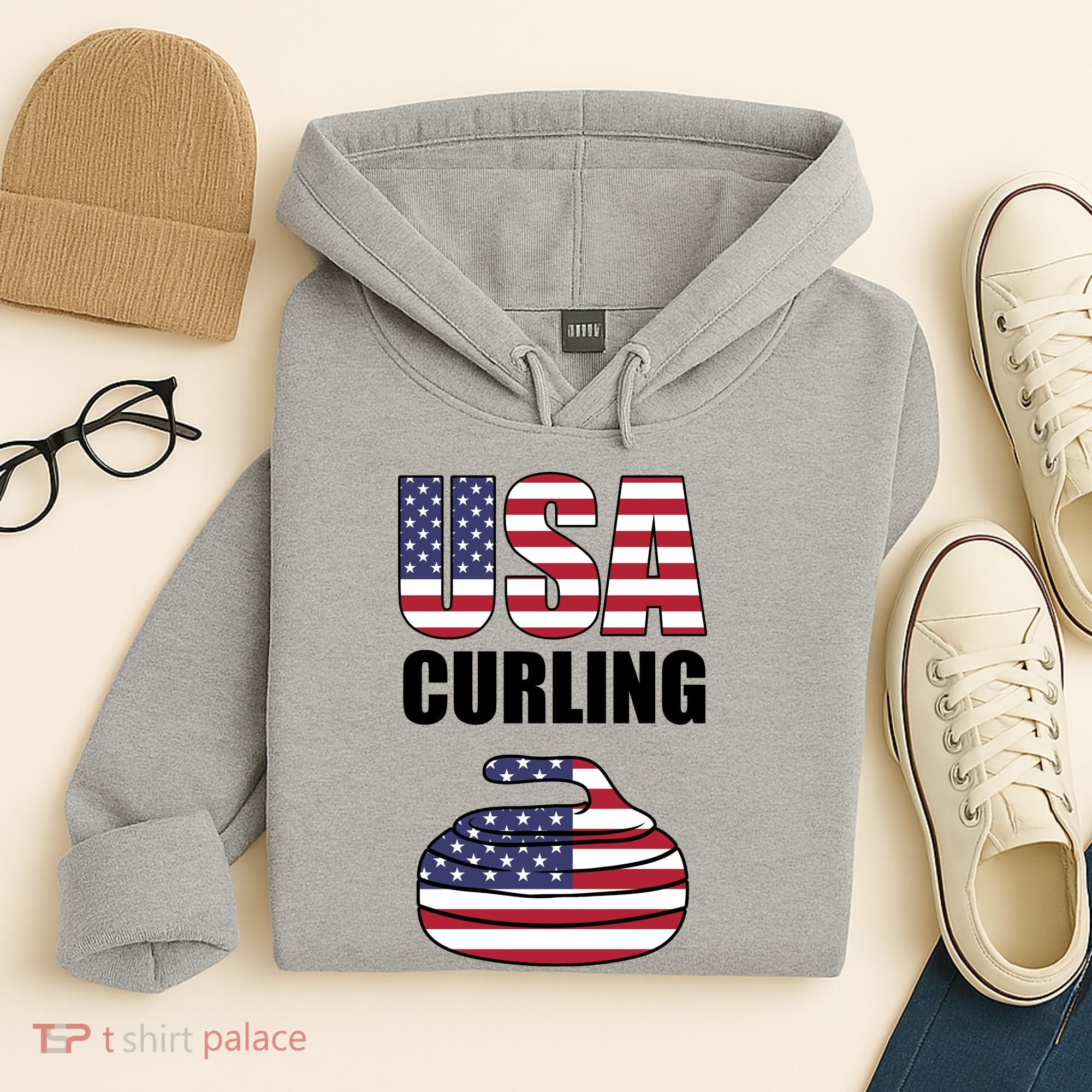 USA Curling Team Flag Sport Hoodie
