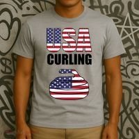 USA Curling Team Flag Sport T-Shirt thumb 3