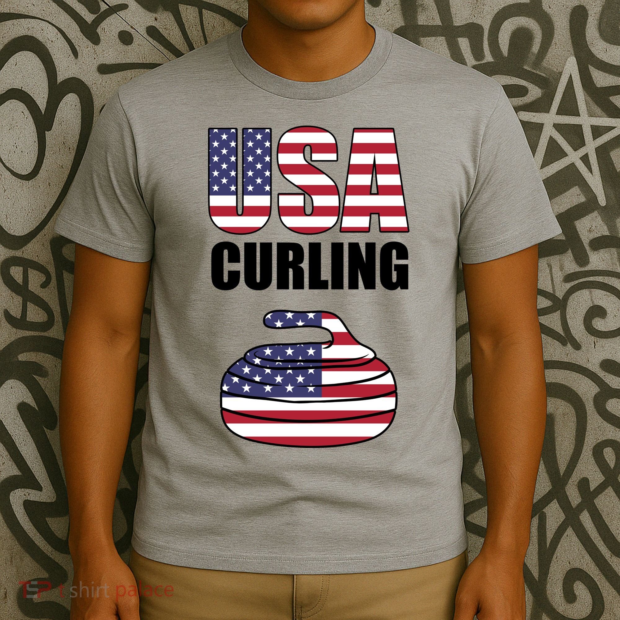 USA Curling Team Flag Sport T-Shirt