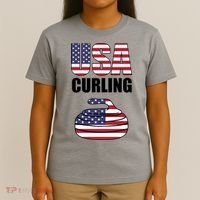 USA Curling Team Flag Sport T-Shirt thumb 4