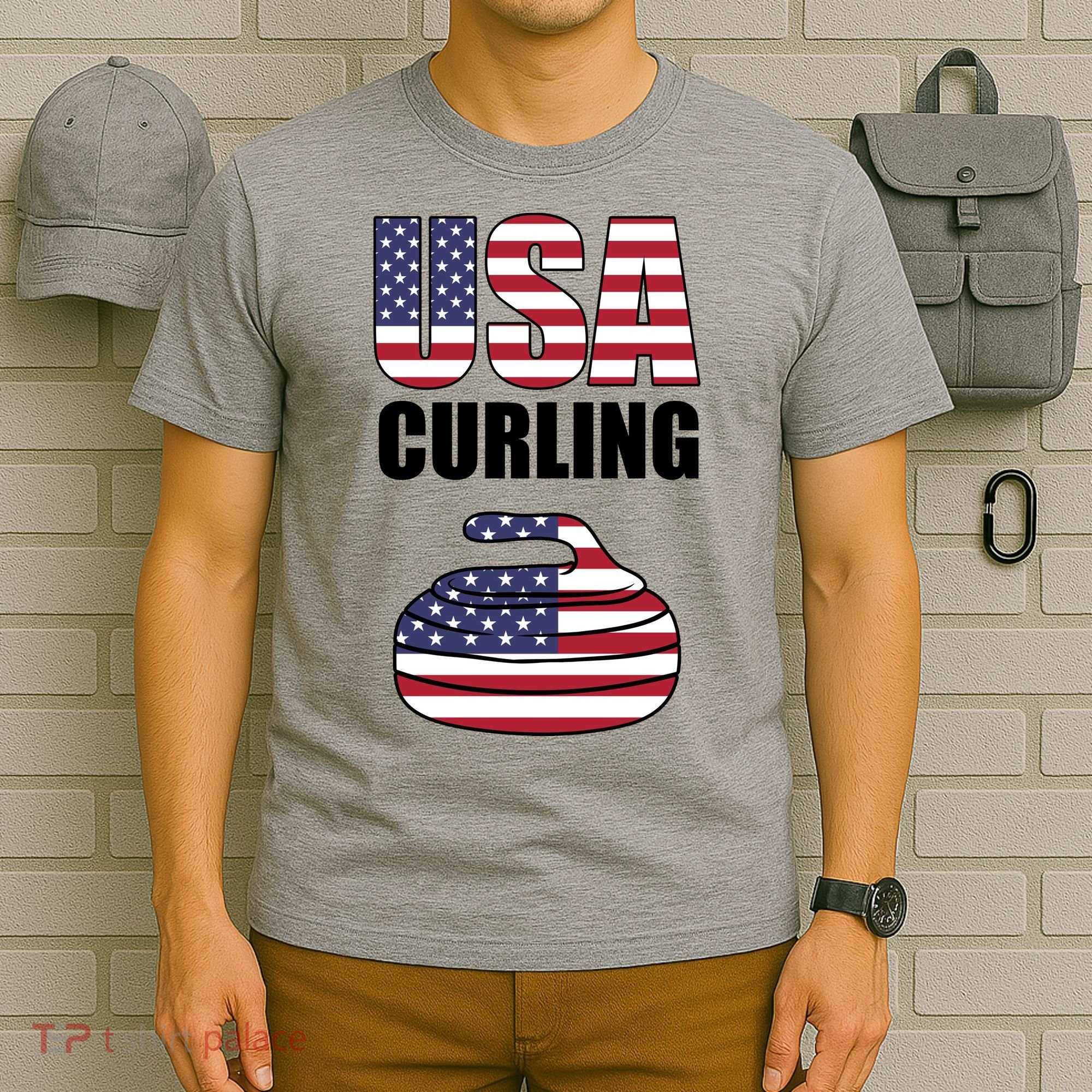 USA Curling Team Flag Sport T-Shirt