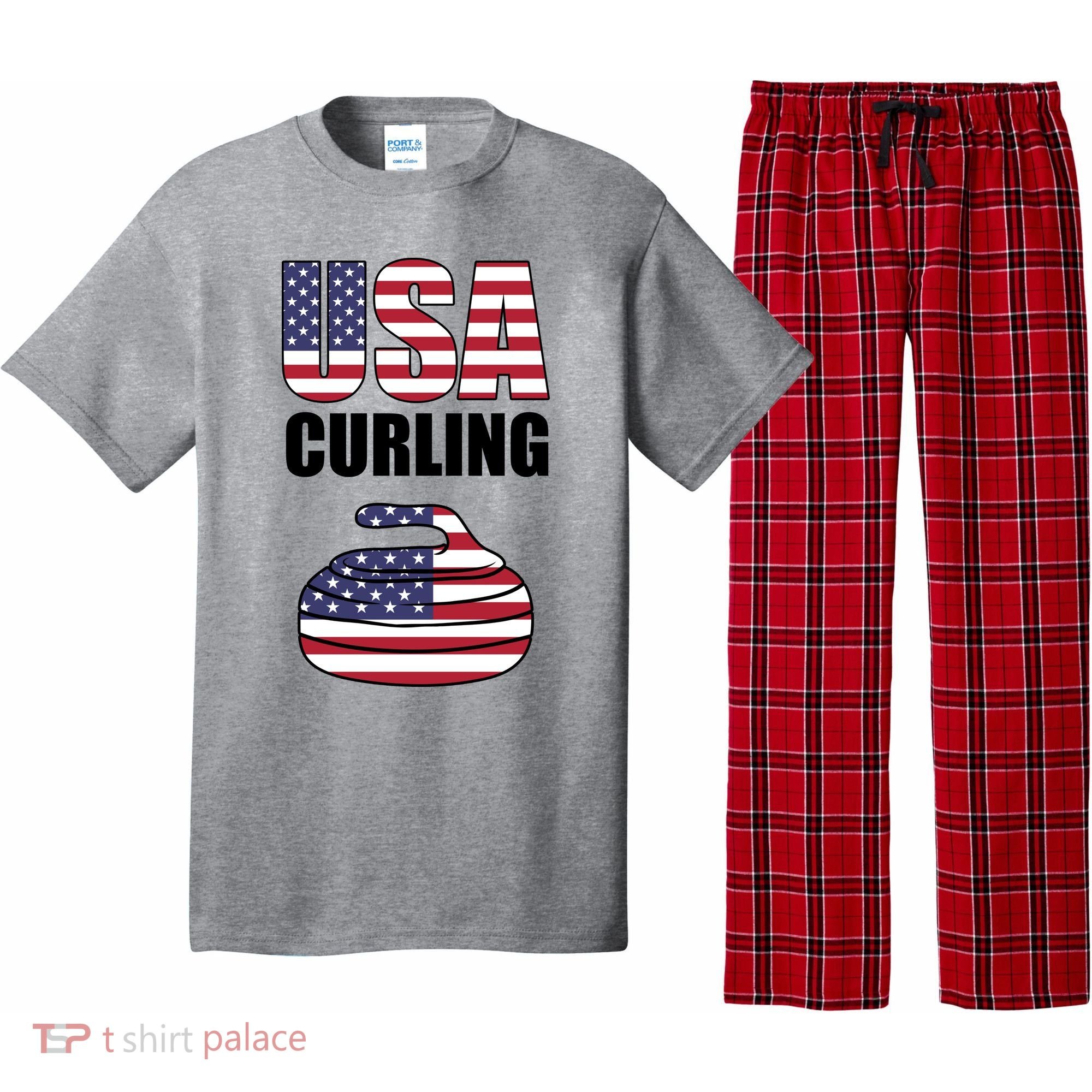 USA Curling Team Flag Sport Pajama Set