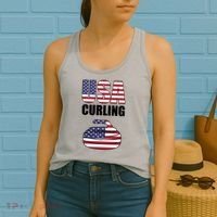 USA Curling Team Flag Sport Women's Tank Top thumb 2