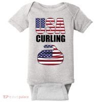USA Curling Team Flag Sport Baby Bodysuit thumb 0