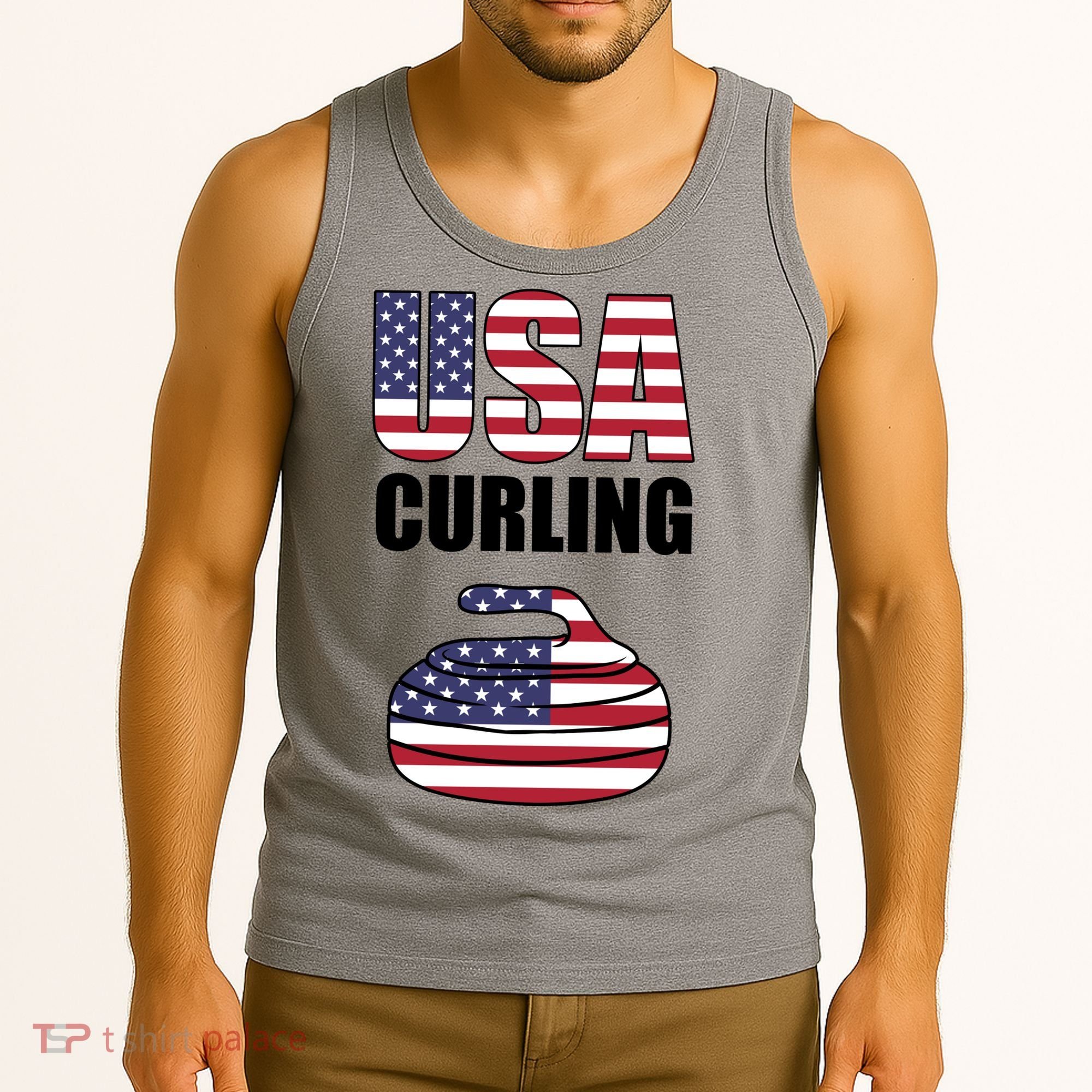USA Curling Team Flag Sport Tank Top