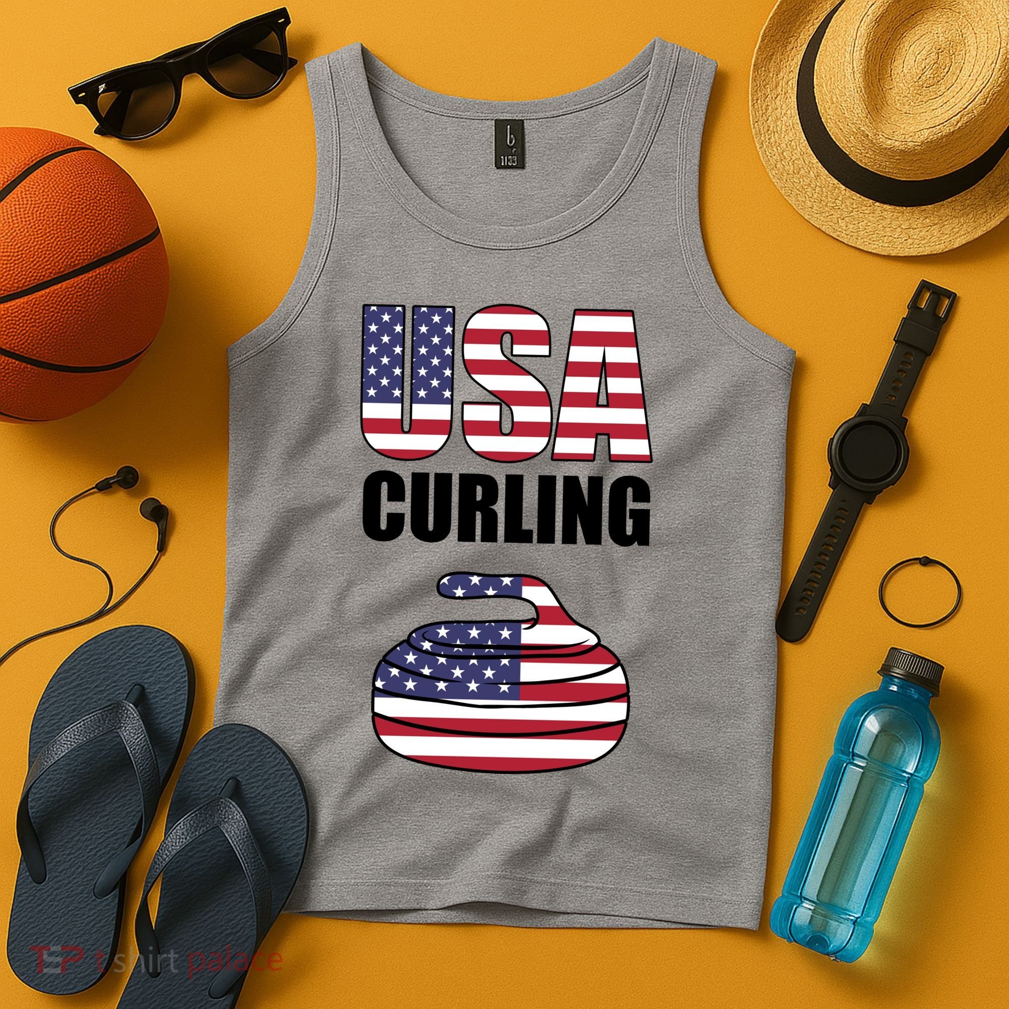 USA Curling Team Flag Sport Tank Top