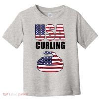 USA Curling Team Flag Sport Toddler T-Shirt thumb 0