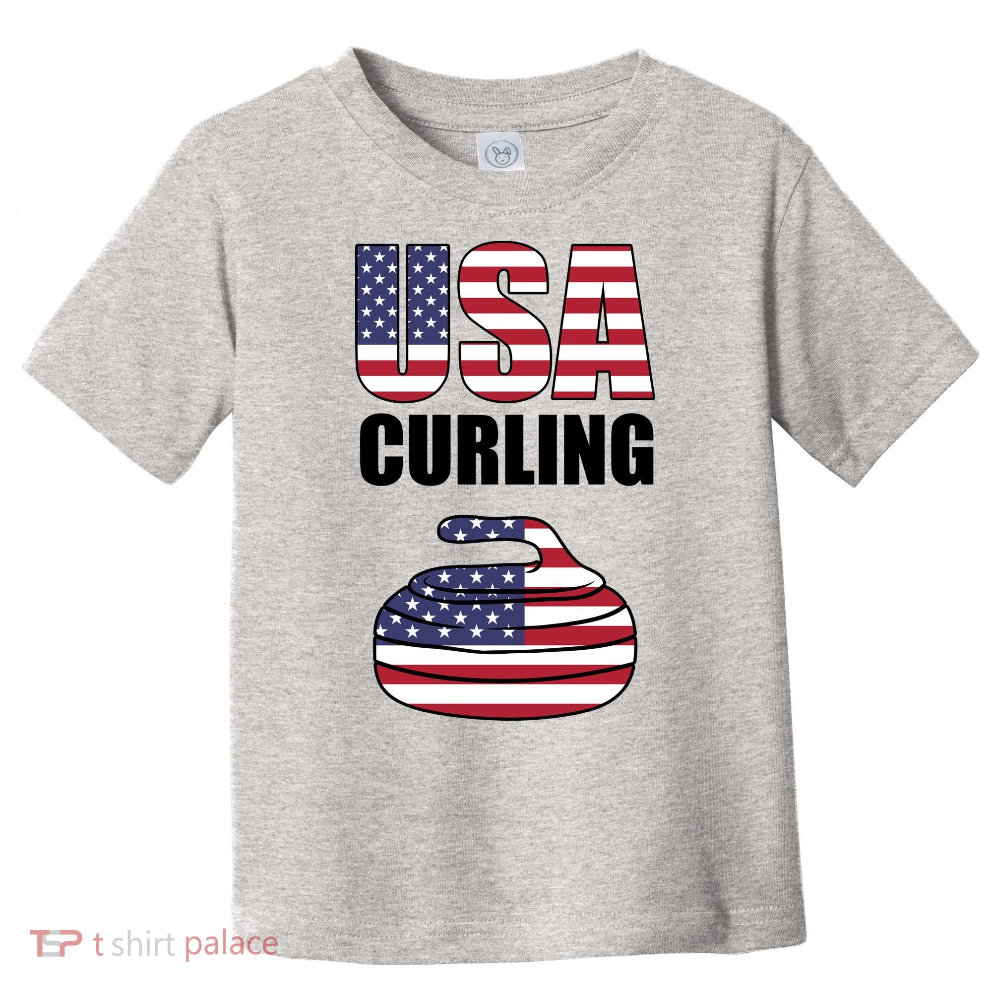 USA Curling Team Flag Sport Toddler T-Shirt