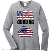 USA Curling Team Flag Sport Women's Long Sleeve Shirt thumb 0