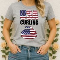 USA Curling Team Flag Sport Women's T-Shirt thumb 2