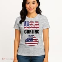 USA Curling Team Flag Sport Women's T-Shirt thumb 4
