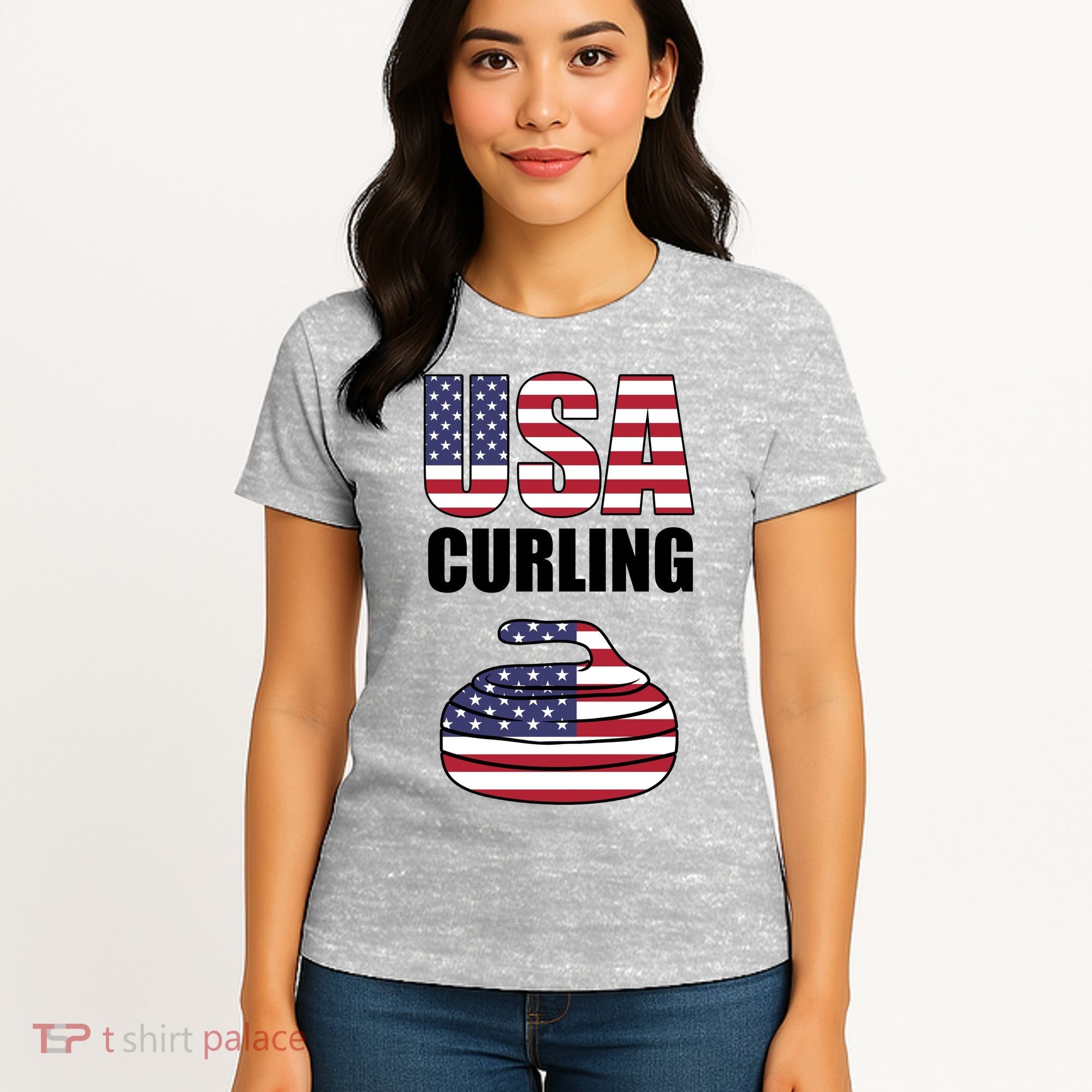 USA Curling Team Flag Sport Women's T-Shirt