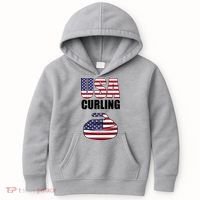 USA Curling Team Flag Sport Kids Hoodie thumb 0