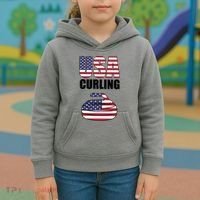 USA Curling Team Flag Sport Kids Hoodie thumb 3