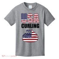 USA Curling Team Flag Sport Kids T-Shirt thumb 0