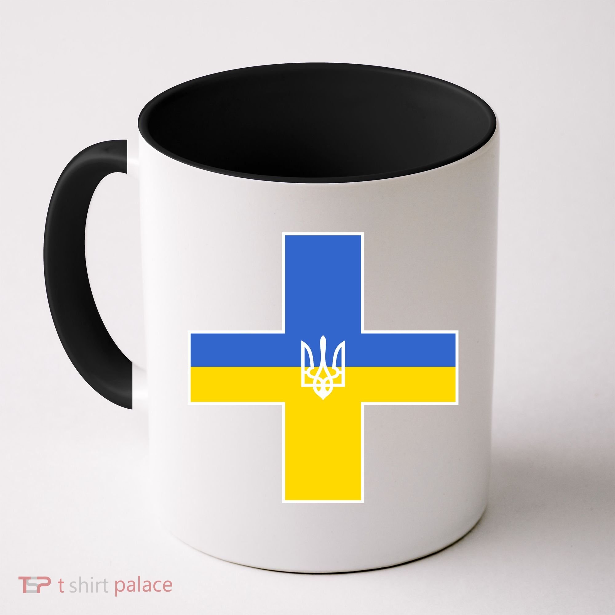 Ukrainian Cross Ukraine Support Stand With Pray Coffee Mug