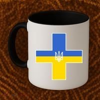 Ukrainian Cross Ukraine Support Stand With Pray Coffee Mug thumb 2