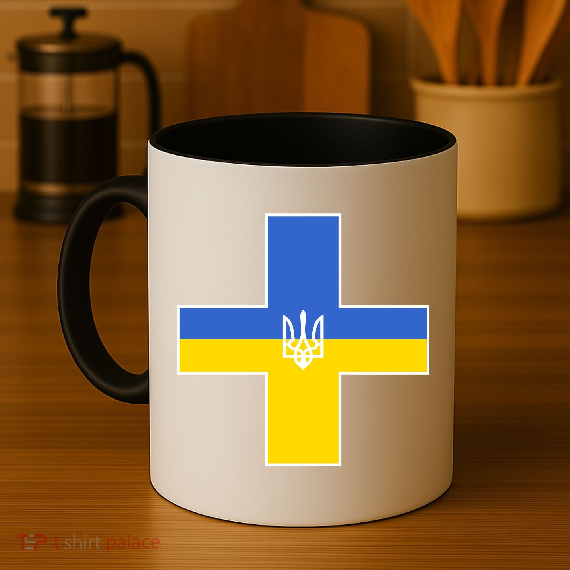 Ukrainian Cross Ukraine Support Stand With Pray Coffee Mug