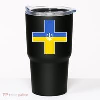 Ukrainian Cross Ukraine Support Stand With Pray Tumbler thumb 0
