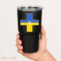 Ukrainian Cross Ukraine Support Stand With Pray Tumbler thumb 2